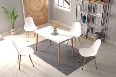 Eames Sandalye Avanos Ahşap Mdf Mutfak Masası Takımı