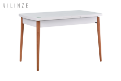 Akdeniz Sandalye Golf Mutfak Masası Takımı - 70x120 cm Gri - Beyaz/Naturel - 4 Adet