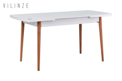 Akdeniz Sandalye Golf Mutfak Masası Takımı - 70x120 cm Gri - Beyaz/Naturel - 4 Adet