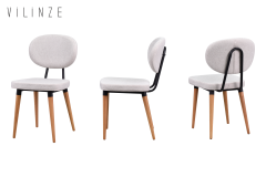Akdeniz Sandalye Golf Mutfak Masası Takımı - 70x120 cm Beyaz - Beyaz/Naturel - 4 Adet