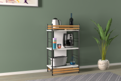 Rafito Metal & Ahşap Bohem 3 Raflı MDF Çok Amaçlı Mutfak Rafı - 30*100 cm