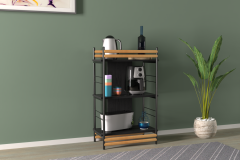 Rafito Metal & Ahşap Bohem 3 Raflı MDF Çok Amaçlı Mutfak Rafı - 30*100 cm