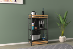 Rafito Metal & Ahşap Bohem 3 Raflı MDF Çok Amaçlı Mutfak Rafı - 30*100 cm