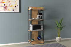 Rafito Metal & Ahşap Bohem 4 Raflı MDF Çok Amaçlı Mutfak Rafı - 30*160 cm