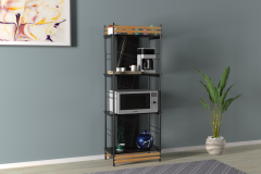 Rafito Metal & Ahşap Bohem 4 Raflı MDF Çok Amaçlı Mutfak Rafı - 30*160 cm