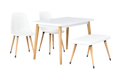 Eames Sandalye-Bank Avanos Ahşap Mdf Mutfak Masası Takımı - 70x120 Cm