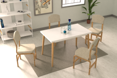 Ege Sandalye Avanos Ahşap Mutfak Masası Takımı - 70x120 Cm