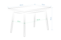 Ege Sandalye Avanos Ahşap Mutfak Masası Takımı - 70x120 Cm Gri - Naturel