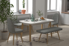 Mara Sandalye Hazar Bank Aras Mutfak Masası Takımı - 80x140 cm