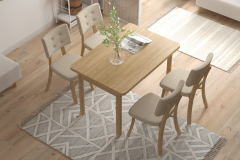 Mir Sandalye Fırat Mutfak Masası Takımı - 80x120 cm Naturel
