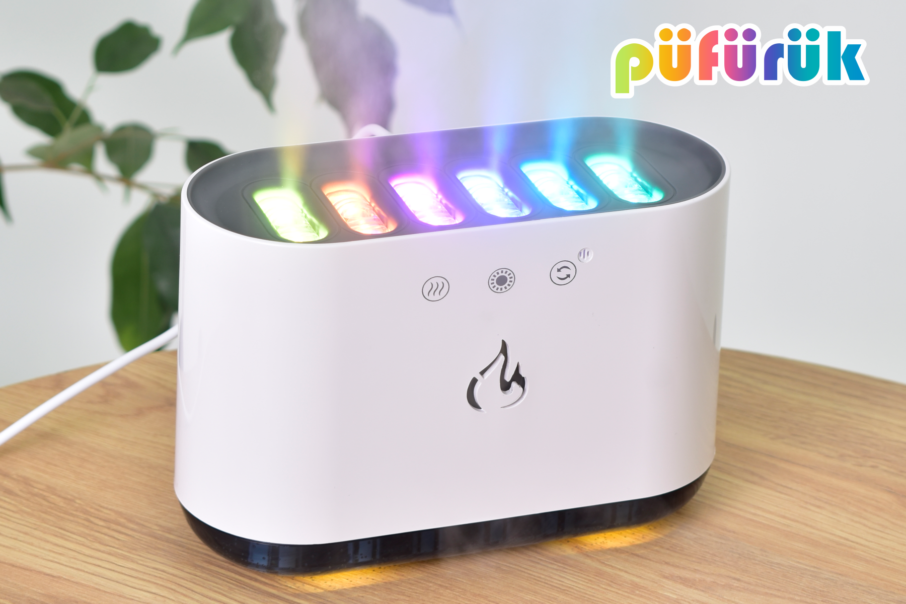 Püfürük 6 Başlıklı Humidifier H2O Ortam ve Oda Hava Nemlendirici Ekolayzer Ses Sensörlü