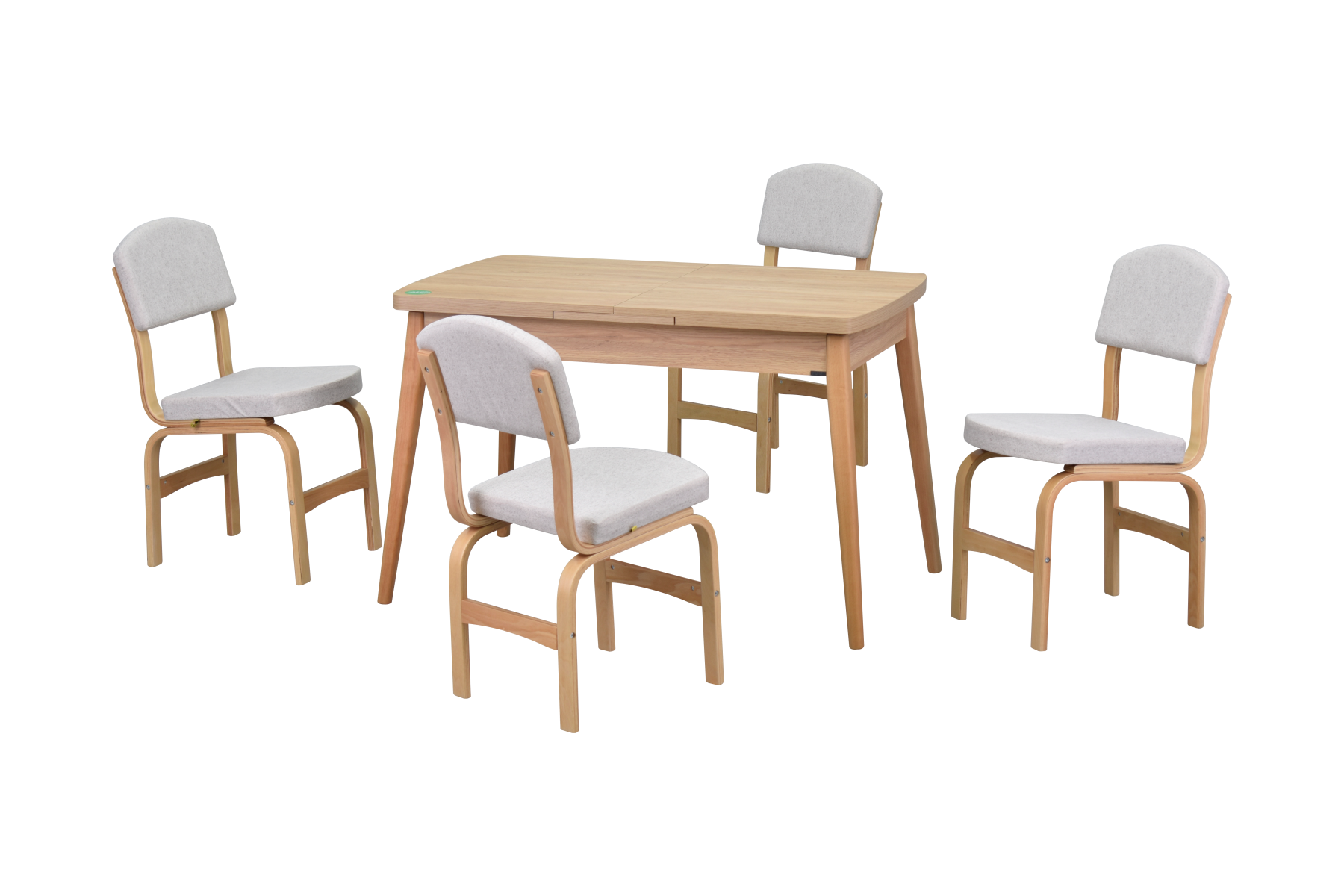 Ege Sandalye Avanos Ahşap Açılır Mutfak Masası Takımı - 70x120+30 cm Beyaz - Naturel