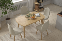 Mara Sandalye Aras Mutfak Masası Takımı - 80x140 cm