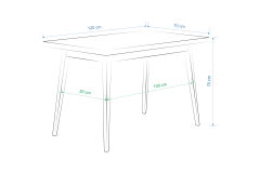 Eames Sandalye Avanos Ahşap Naturel Mutfak Masası Takımı - 70x120 cm