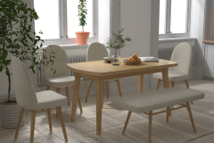 Mara Sandalye Hazar Bank Aras Mutfak Masası Takımı - 80x140 cm