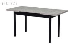 Elmas Taş Desen Metal Siyah Ayak Yemek Masası - 80x120cm (80x150cm)