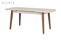Mir Ahşap Sandalye Aras Ahşap Traverten Mutfak Masası Takımı - 80x140 cm