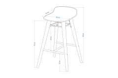 Eames Ahşap Ayak Plastik Mutfak Bar Sandalyesi