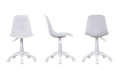 Vilinze Eames Çalışma Koltuğu Tekerlekli Ofis Sandalyesi Beyaz - Beyaz
