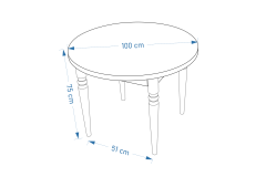 Turna Yuvarlak Mutfak Masası - 100 cm