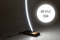 Jedi Kestane Ahşap LED Dekoratif Ayaklı Lambader