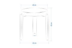 Teras Siyah Metal Ayak İstiflenebilir Mutfak-Balkon Taburesi