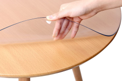 Şeffaf Pvc 1.2 Mm Temizlenebilir Kalın Koruyucu Yuvarlak Masa Örtüsü - 90x90 cm