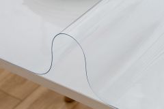 Şeffaf Pvc 1.2 Mm Temizlenebilir Kalın Koruyucu Yuvarlak Masa Örtüsü - 90x90 cm