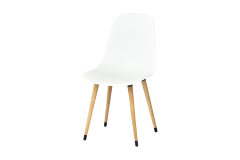 Eames Ahşap Ayak Plastik Beyaz Sandalye