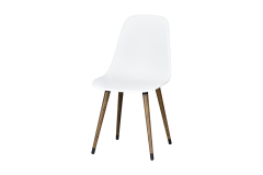 Eames Ahşap Ayak Plastik Beyaz Sandalye