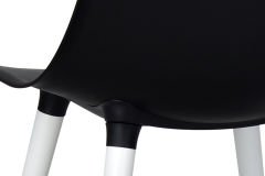 Eames Ahşap Ayak Plastik Siyah Sandalye Beyaz