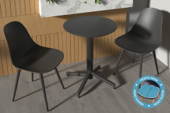 Tilia Plastik Bahçe Balkon Bistro Seti Katlanır Masa 60*60 cm