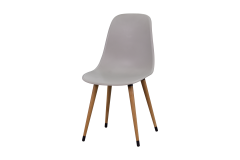 Eames Ahşap Ayak Plastik Gri Sandalye