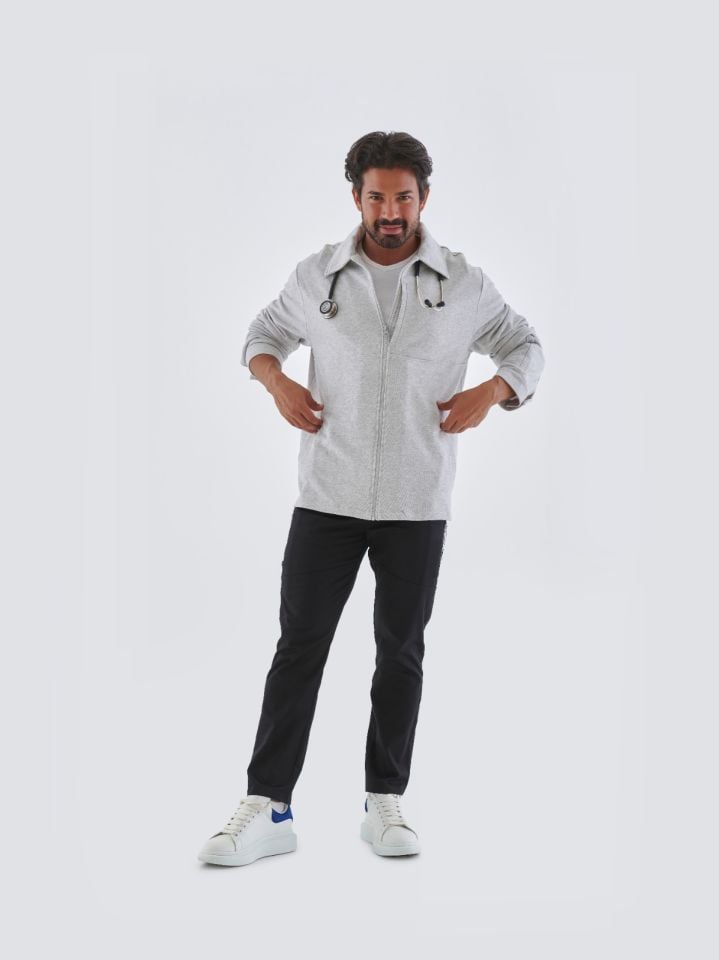 SHELDON Erkek Tıbbi Ceket - Gri