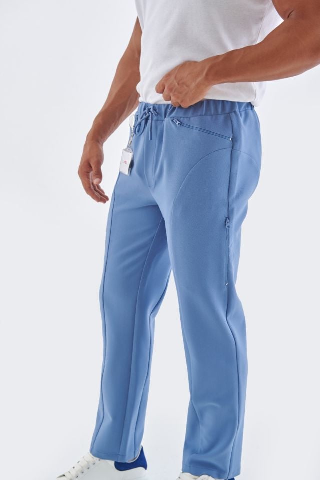 Kalın Kışlık Tıbbi Scrub Pantolonu - Mavi