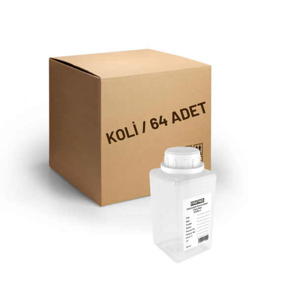 FIRATMED Su Numune Şişesi - Tiyosülfatlı - 500mL - Steril - Etiketli - Paket/64 Adet