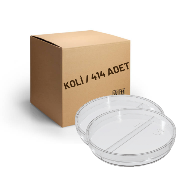 FIRATMED Plastik Petri Kabı - 90x15 mm - Bölmeli - Gama Steril - Paket/414 Adet