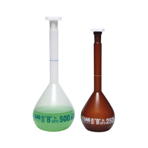 ISOLAB Balon Joje - P.P - Şeffaf - B Kalite - Mavi Skala - 500 ml - NS 19/26
