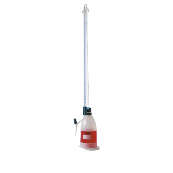 ISOLAB - Büret - Otomatik - Şilling - Şeffaf - As Kalite - Grup Sertifikalı - Şelbah Çizgili - Mavi Skala - 10 ml
