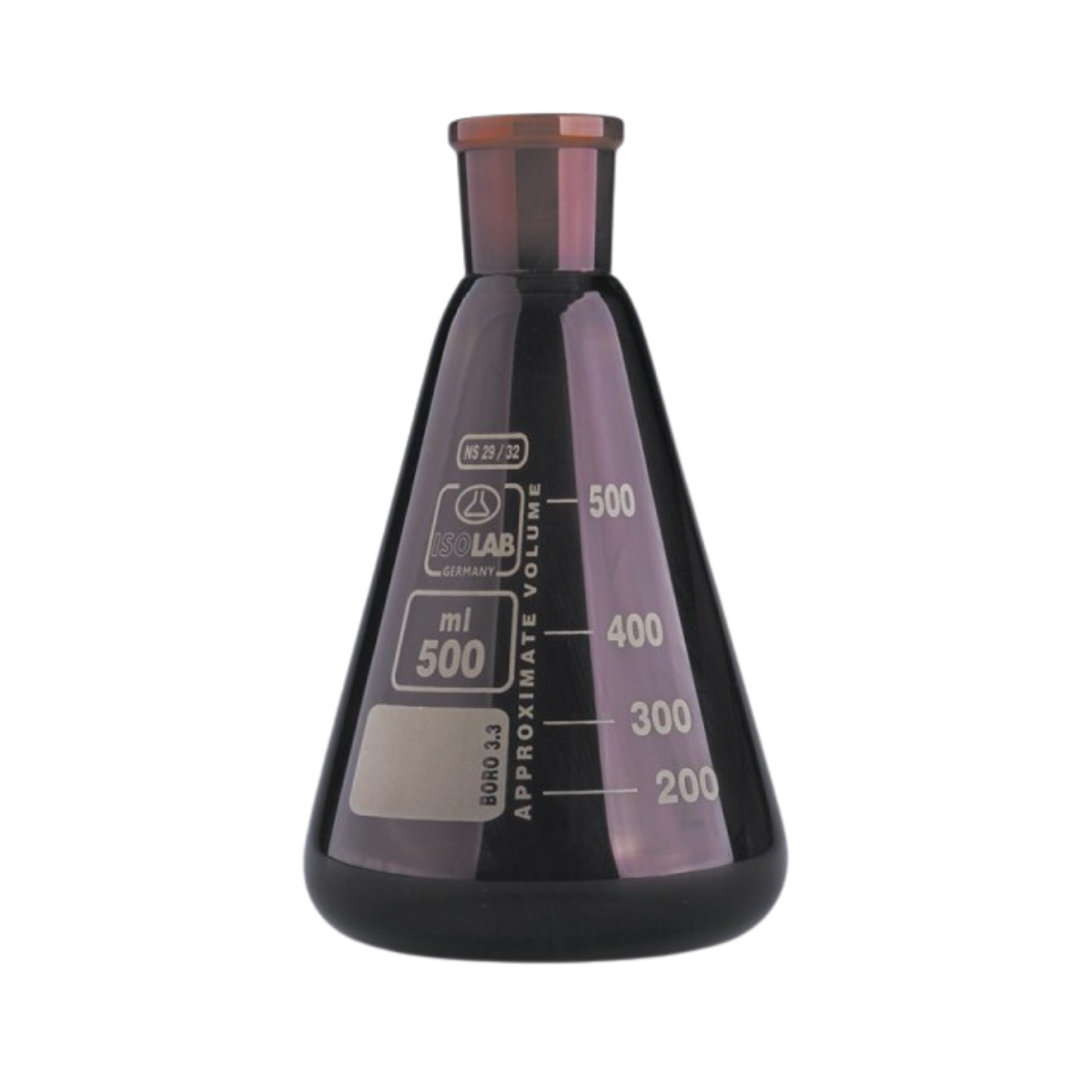 ISOLAB - Erlen - Cam - Şilifli - Amber - 250 ml - NS 29/32