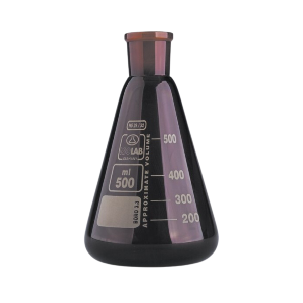 ISOLAB - Erlen - Cam - Şilifli - Amber - 250 ml - NS 29/32