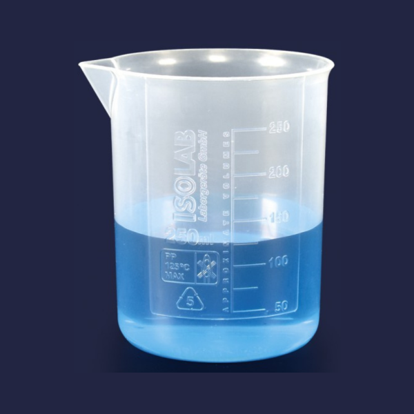 ISOLAB - Beher - P.P - Kısa Form - Kabartma Skala - 500 ml