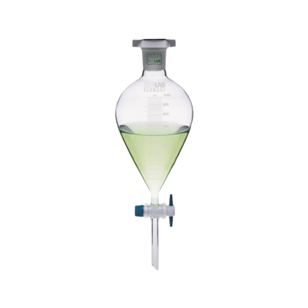 ISOLAB - Ayırma Hunisi - Cam - Armudi - Dereceli - Ptfe Musluklu - 1000 ml