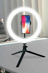 10inç 26cm Youtube Instagram Tiktok Selfie  Stüdyo Video Fotoğraf Ring Light  Tripod Led Halka Işık