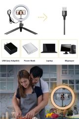 8inç 20cm Youtube Instagram Tiktok Selfie  Stüdyo Video Fotoğraf Ring Light  Tripod Led Halka Işık