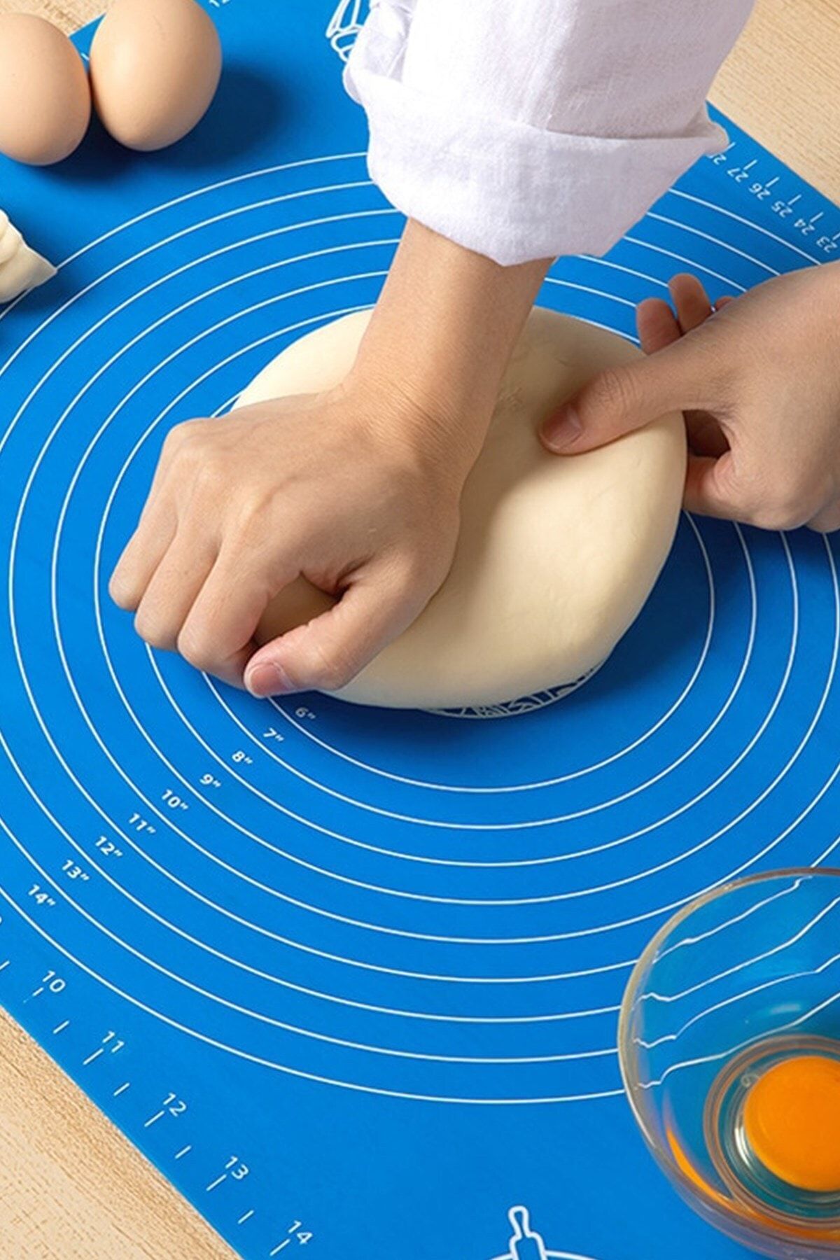 40x50 cm Silikon Ölçekli Hamur Açma ve Yoğurma Matı – Ekmek, Mantı ve Makarna için Pratik Çözüm