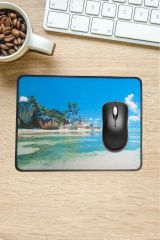 Manzara Ada Tasarımlı Küçük Boy Mouse Pad (25x32 cm)