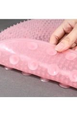 Pratik Silikon Vantuzlu Banyo Fırçası Masaj Pedi Sırt Ayak Kesesi Yıkama Aleti Sırt Lifi Ayak Matı