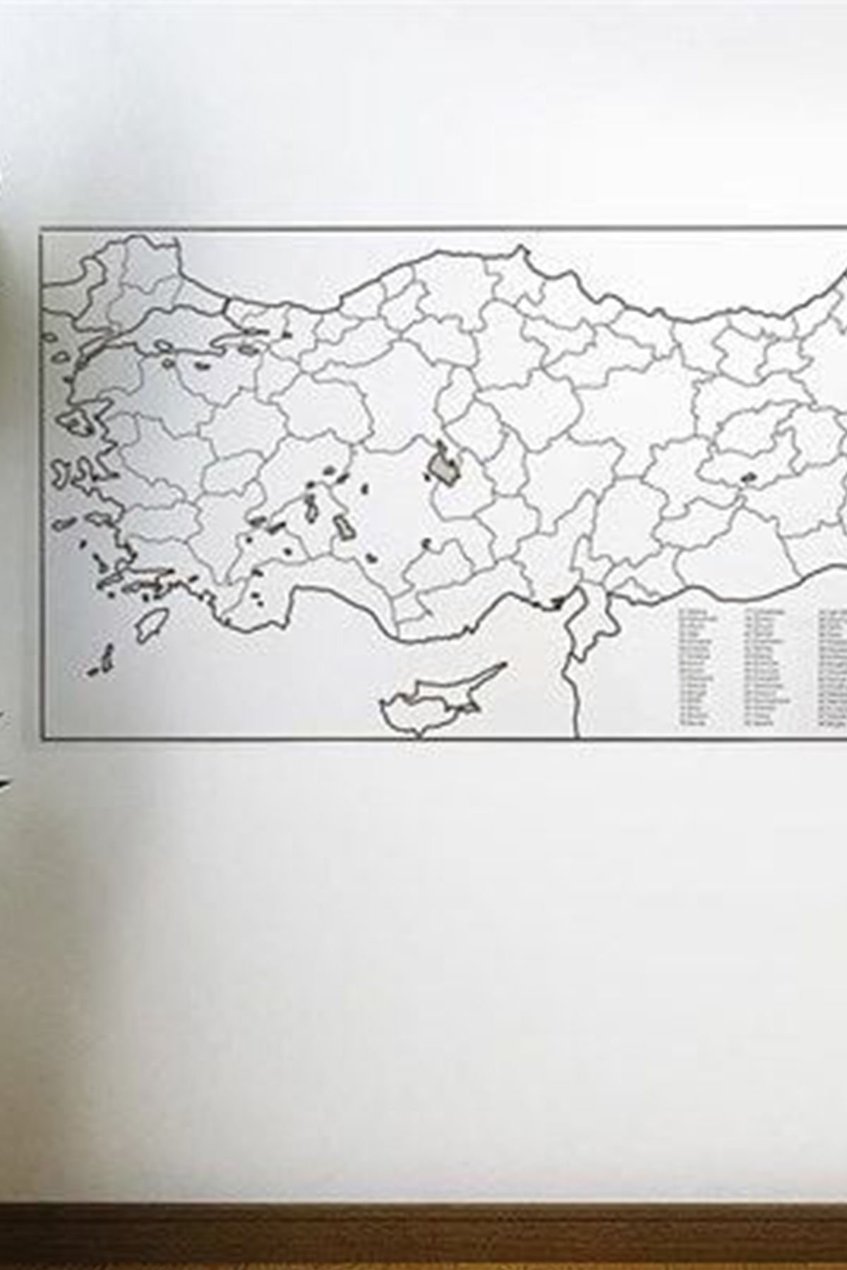 Yazılabilir Türkiye Haritası Manyetik Duvar Stickerı 110 x 56 cm