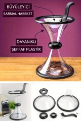 Madeni Para Biriktirme Kumbarası Şeffaf Eğlenceli Huni Tasarım